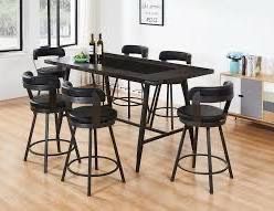 Metal Bar Table with Wine Rack