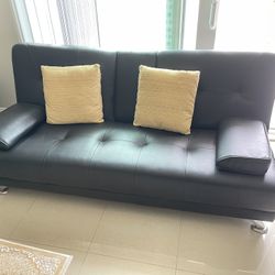 Black Leather Futon