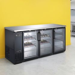 NIB Commercial Bar Cooler Back Bar Glass Door Beer Display Refrigerator