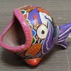 Vtg Mexican Talavera Pottery Ceramic Terracotta Fish Trinket/jewelry Decor