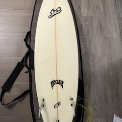 Lost 5’11” Surfboard With Nice Pro-Lite Case