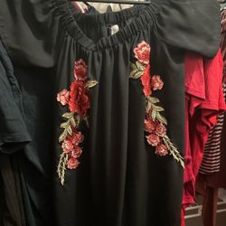 Black Over The Shoulder Shirt