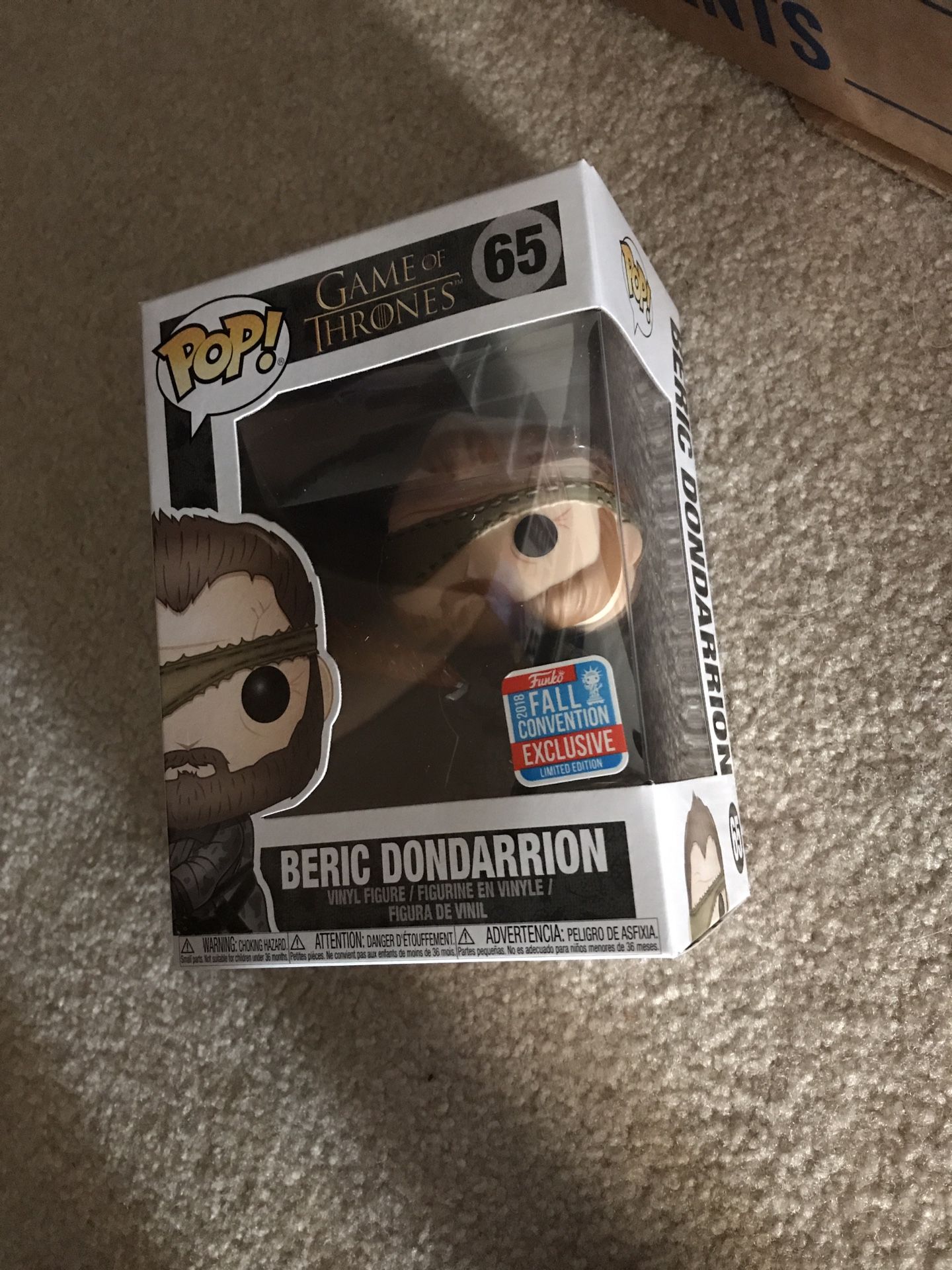 Funko pop convention exclusive game of thrones beric dondarrion