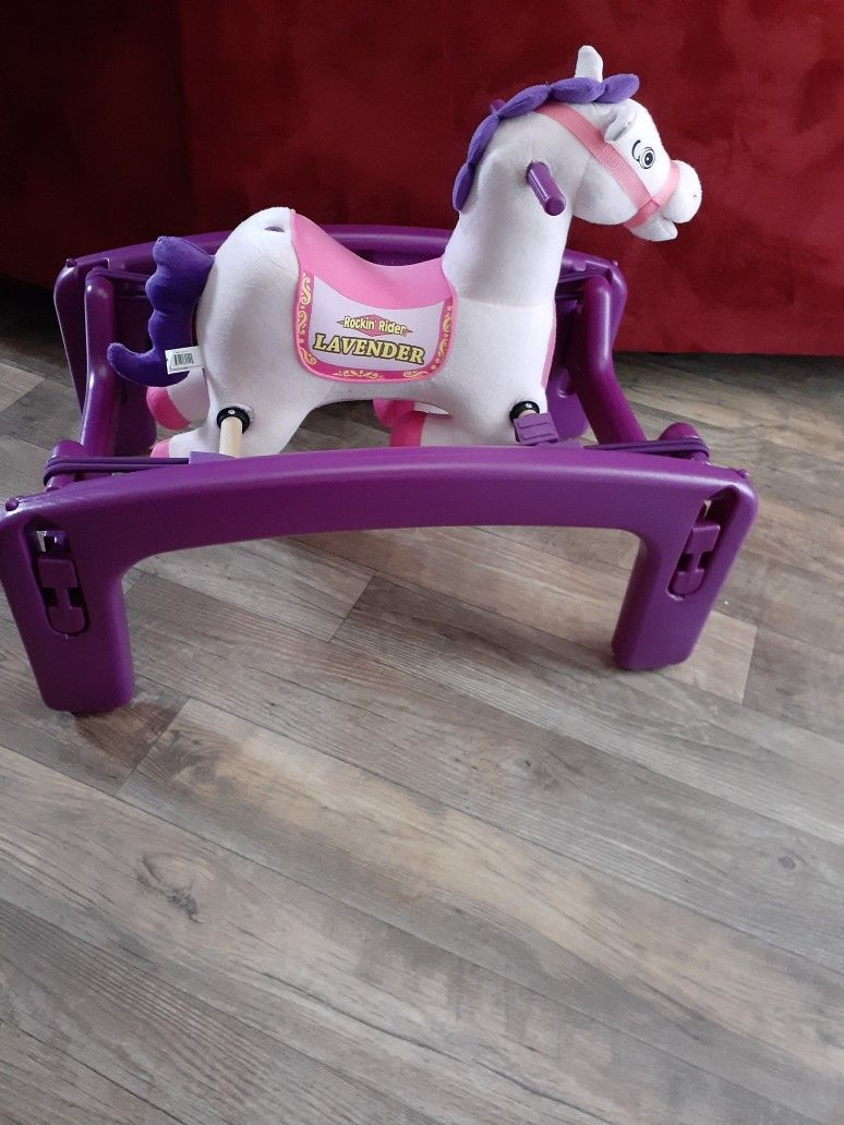 Cute Pink Rocking Horse and Bouncer