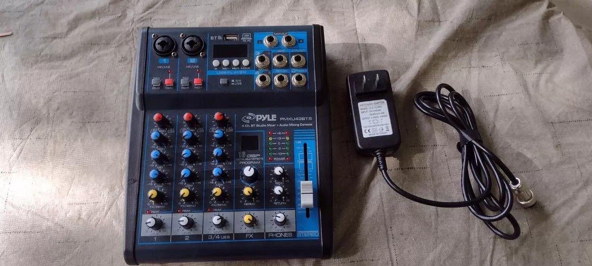 Pyle Pro PMXU43BT 4-Channel Bluetooth Audio Mixer - Black