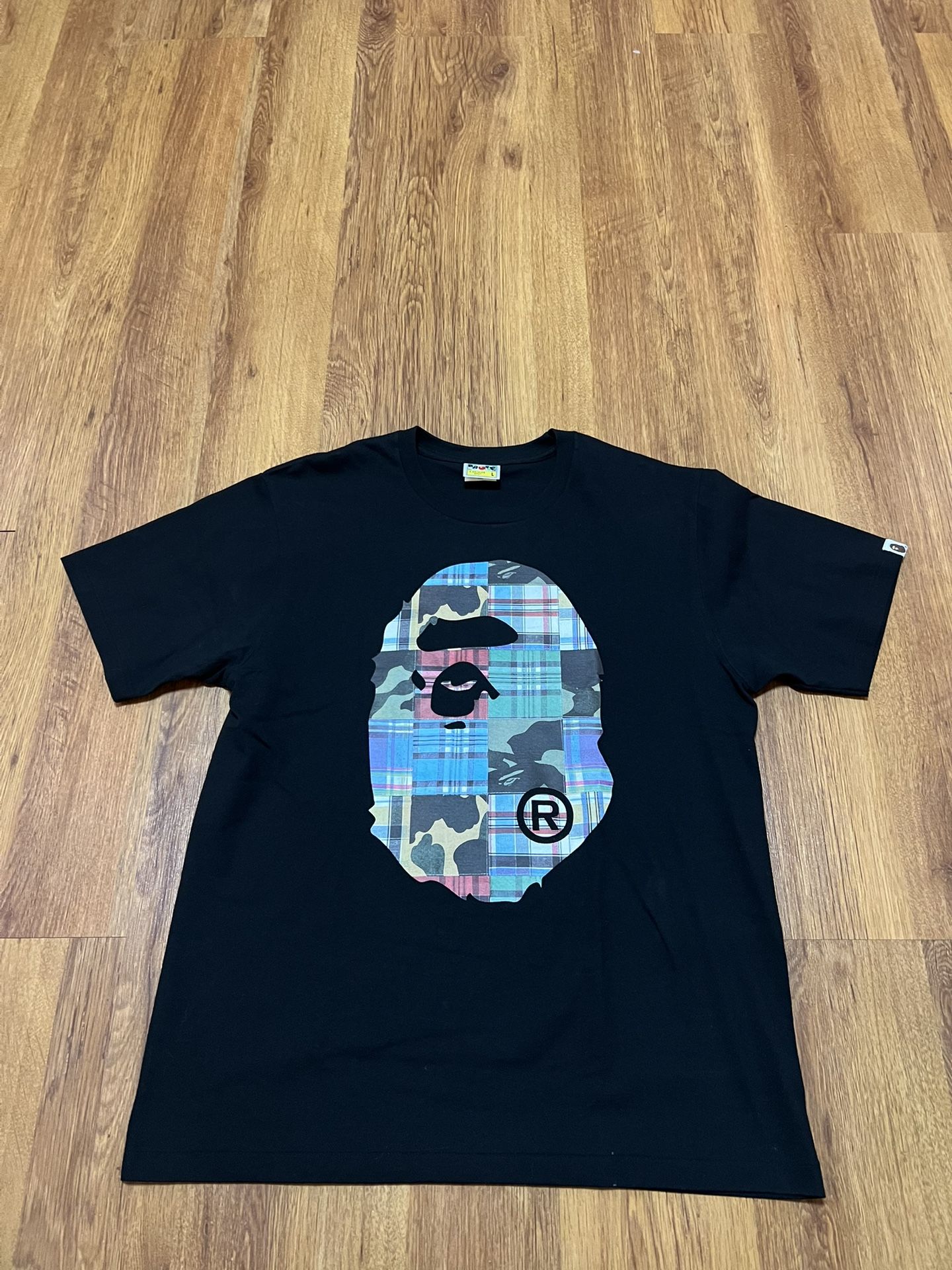 PRE-LOVED BAPE PATCHWORK BIG APE HEAD TEE SIZE L