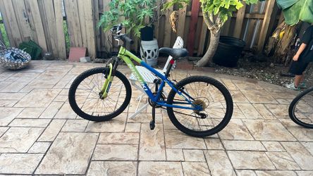 Used Mountain Bike Blue and Green