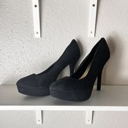BRASH black suede Platform Stilletto Shoes Size 12 & BRASH Tan/Beige Faux Leather Platform Stilletto Shoes Size 12 