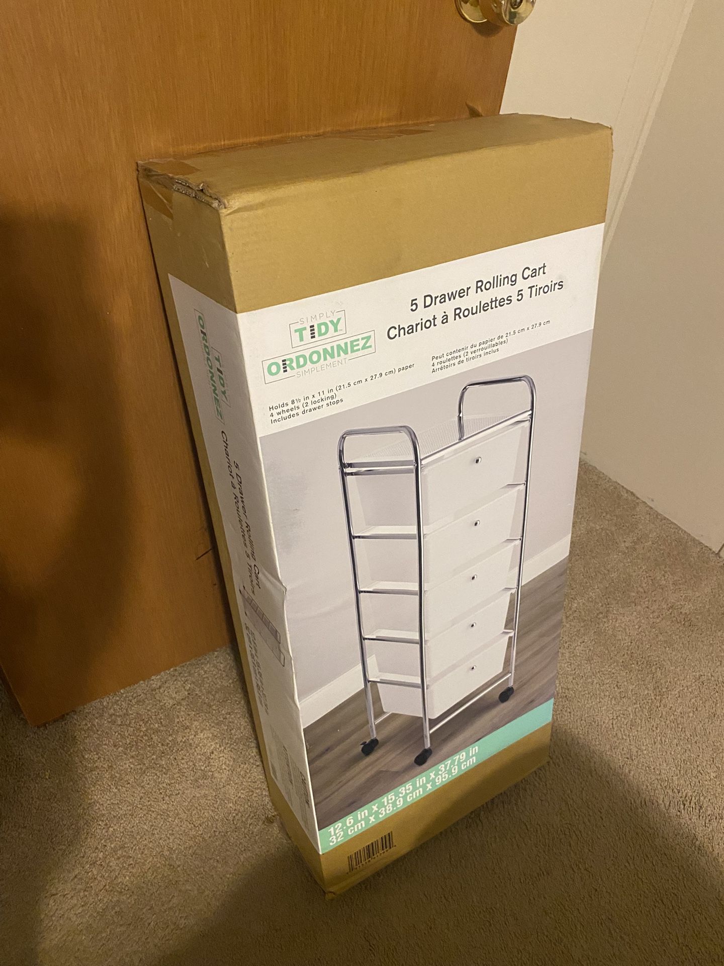 New 5 Drawer Rolling Cart 