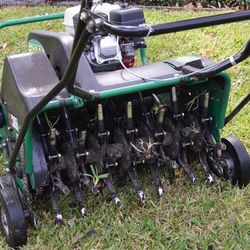 Aerator, fertilizer, seed