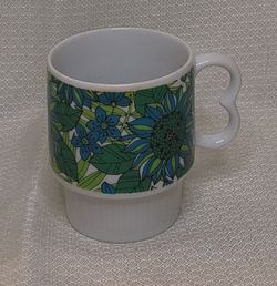 Abstract Blue-green Floral Cup 
