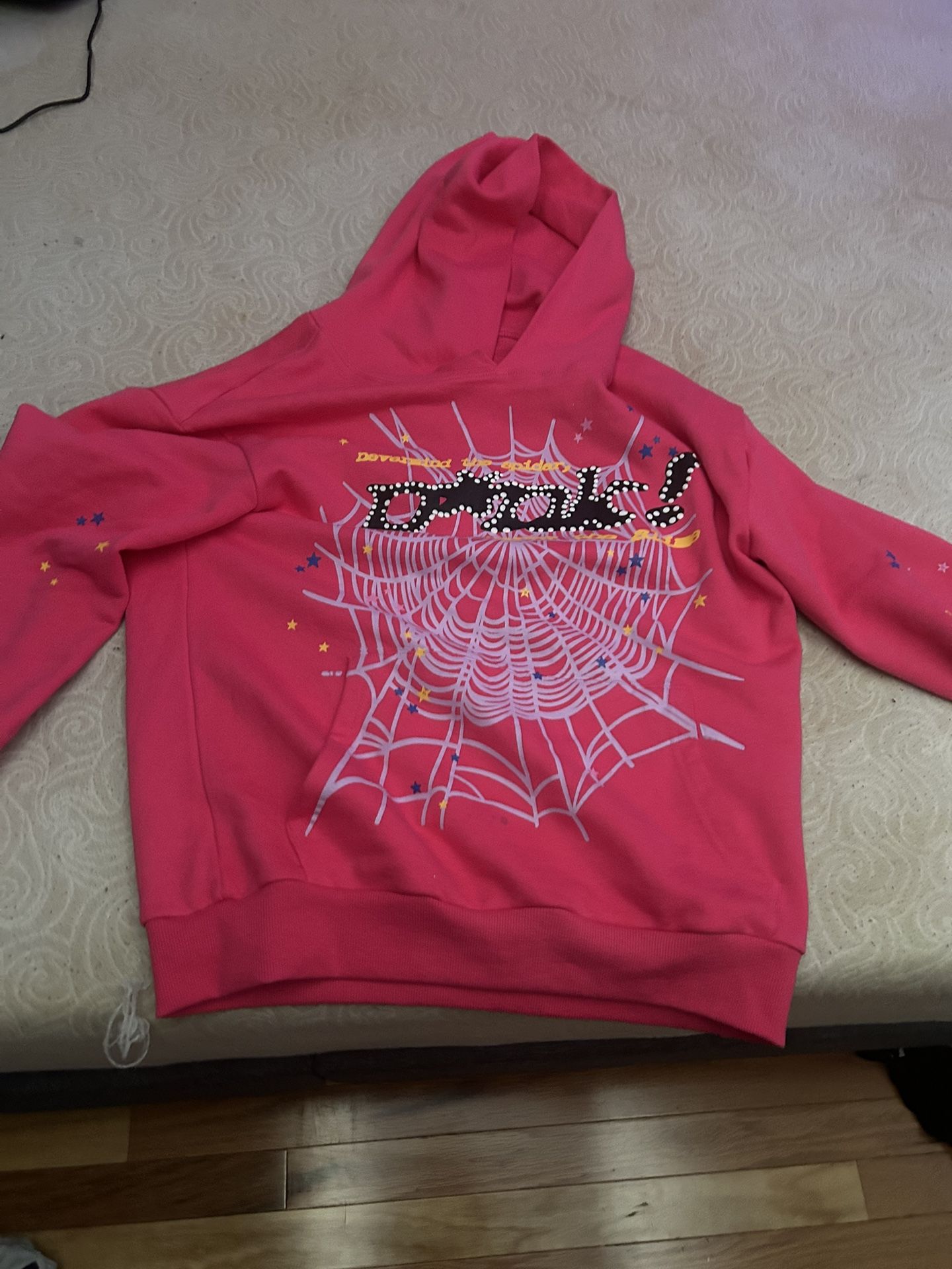 Pink sp5der set, hoodie 250, pants 150