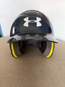Under Armer baseball helmet.