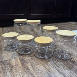 Glass Container With Bamboo Lid