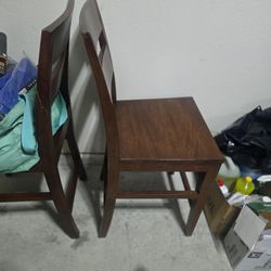 2 wooden chairs