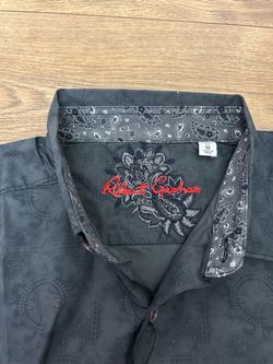 Robert Graham Black Paisley Button-Down Shirt Medium