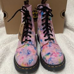 DR. Martens 1460 Pascal Boots pink/paint splatter Size 8

