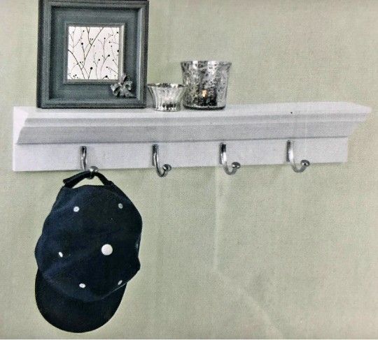 Allen + Roth Shelf With 4 Hooks