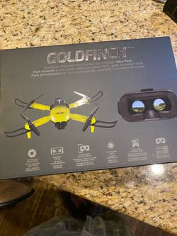 Sky Rider Goldfinch drone value pack that includes a quadcopter, a VR headset & a 2.4GHz remote