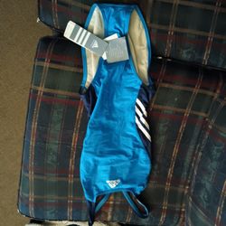Adidas Women's Solid Infinitex Splice Performance One Piece Swimsuit Size 34 Blue