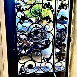 Custom Made Any Designs & Styles Main Entry Iron Doors Whit Tempered Glass & custom Paint 