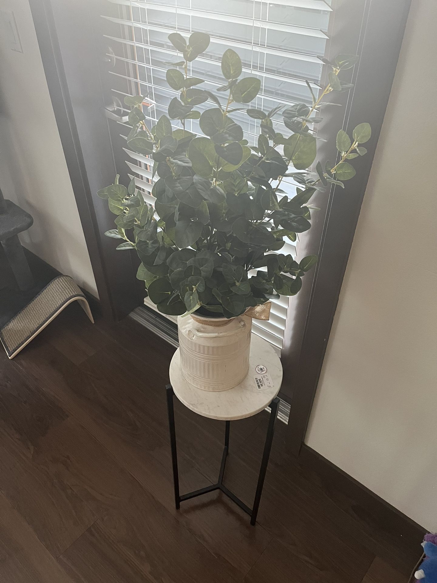 Small Table And Fake Plant 