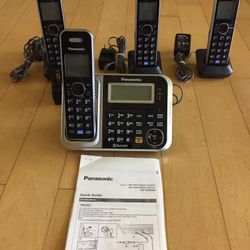LIKE NEW PANASONIC BLUETOOTH HAS 4 phones Answering Machine With Box And Instructions 