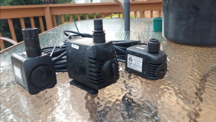 5 submersible utility pumps for aquarium or outdoor pond/waterfeature