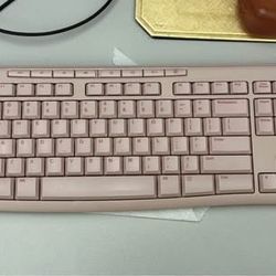 Wireless Pink Keyboard And Mouse Combo