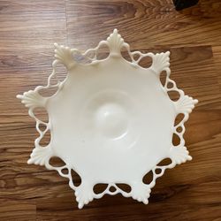 Fenton White Milk Fruit Bowl