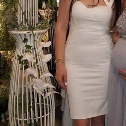 Midi White Dress 👗