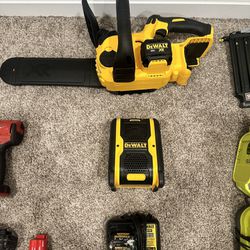 Dewalt Battery Powered Chainsaw And Blue Tooth Speaker! 