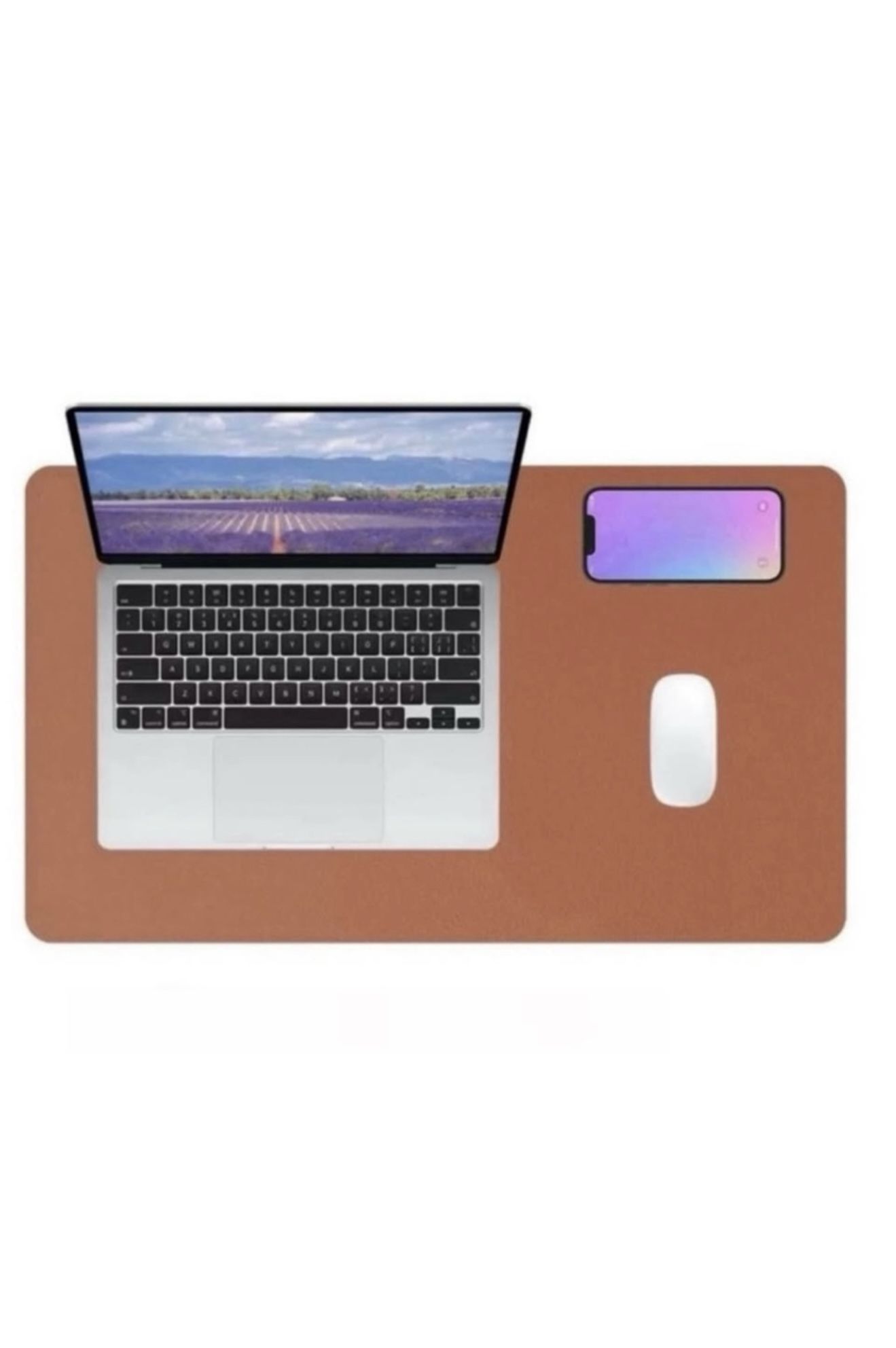 PU Leather Mouse Pad Large 23.6" x 13.7" Brown