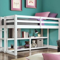 Twin Size Loft Bed White NEW WITH MATTRESS 