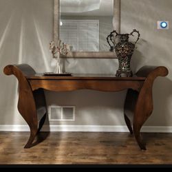 Sleigh Style Console Table