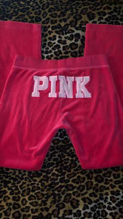 pink victoria’s secret PINK 2000s hot pink low rise flared sweatpants