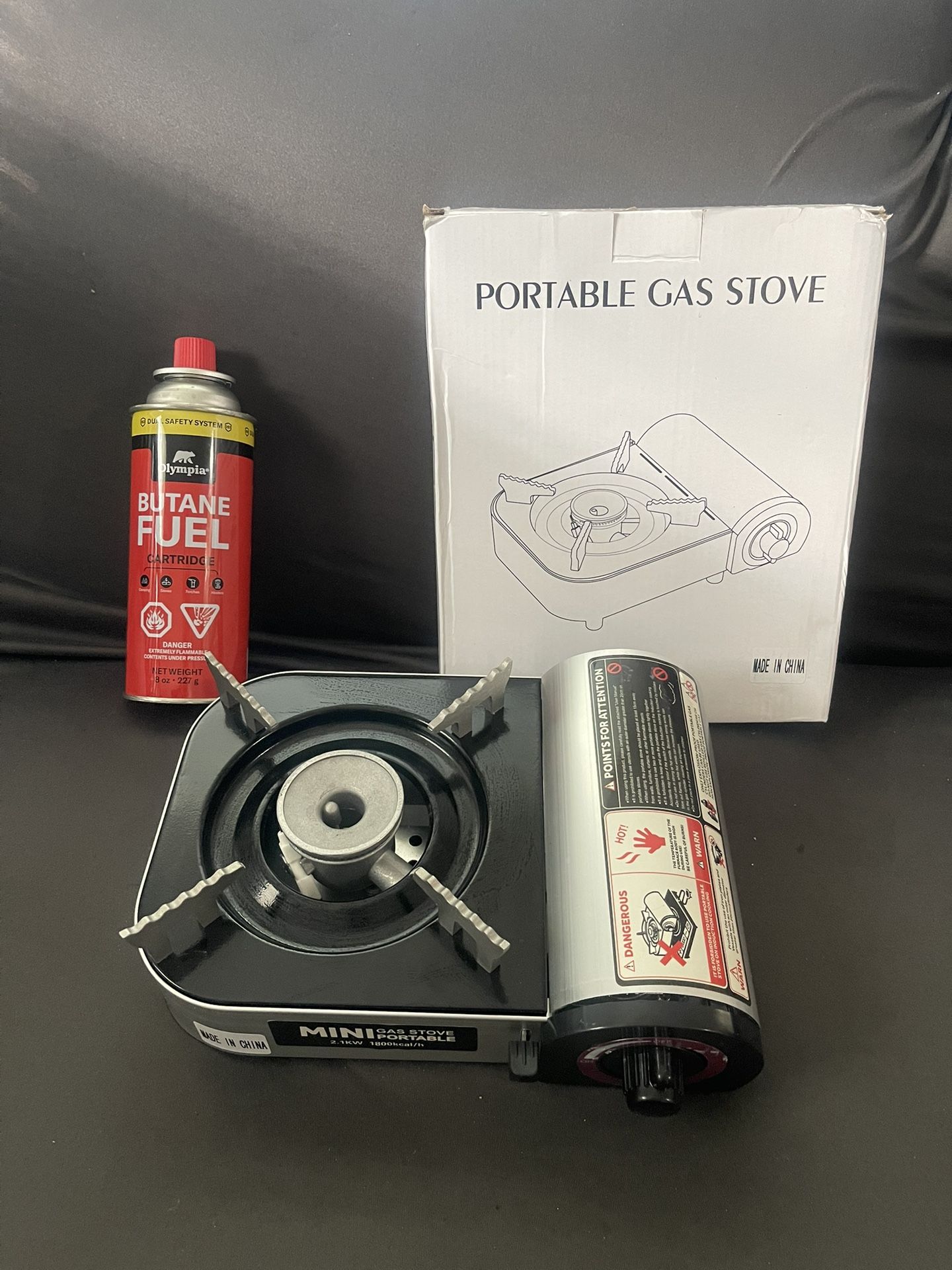 Portable Butane Stove + 1 Gas Like New