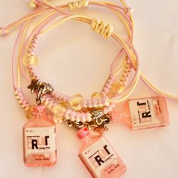 New Braided Bracelets With Wine Charm Bottle -All 3 For $6