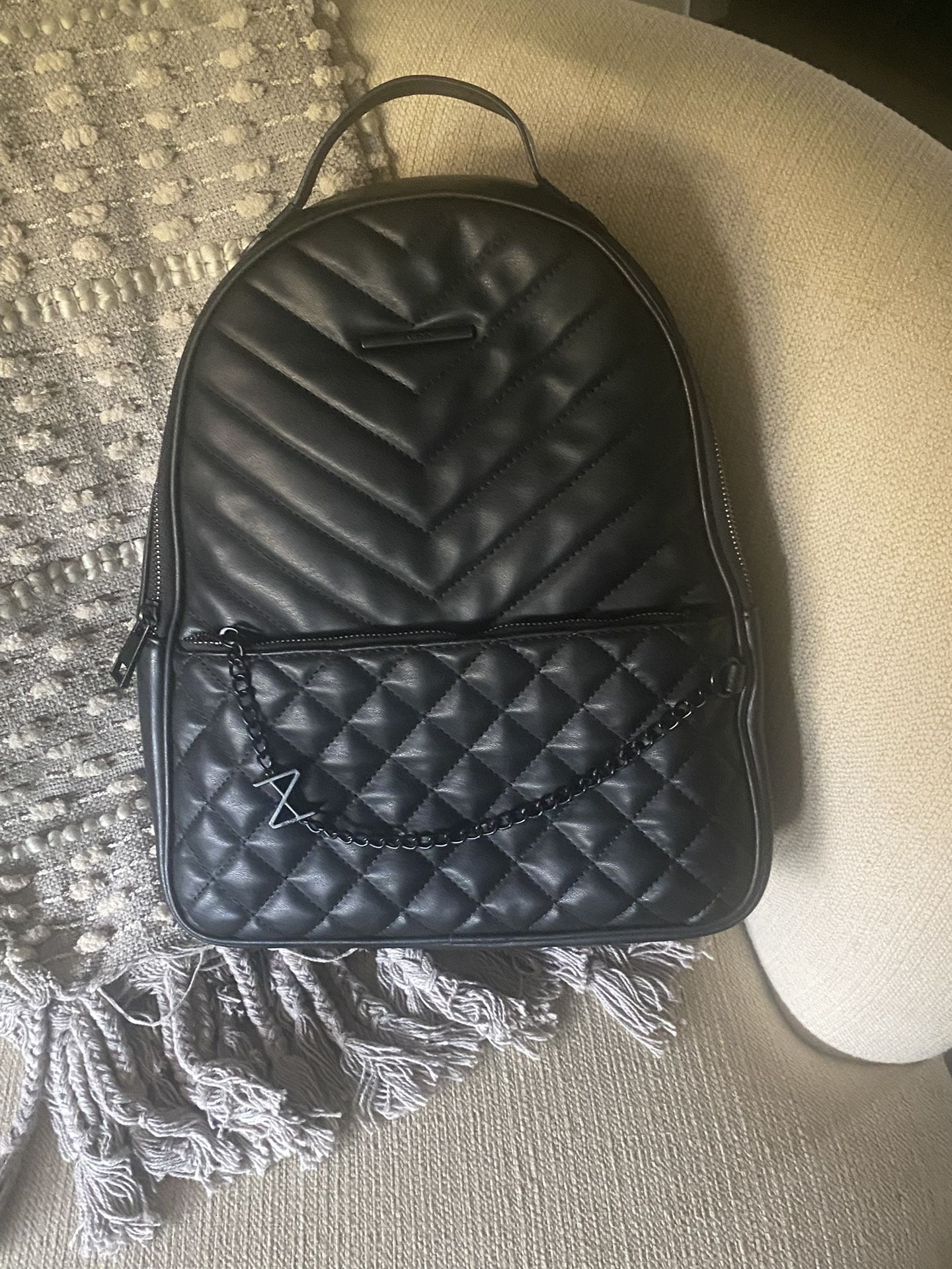Aldo black leather backpack 
