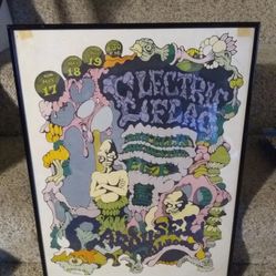 Rare Original 1968 ELECTRIC FLAG CONCERT POSTER 14"X20" Rick Shubb Art Headstone