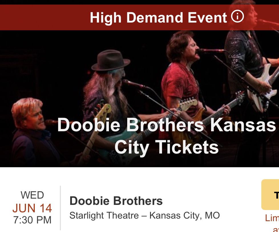 Doobie Brothers Tickets X2