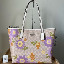 Coach City Tote In Signature Floral 