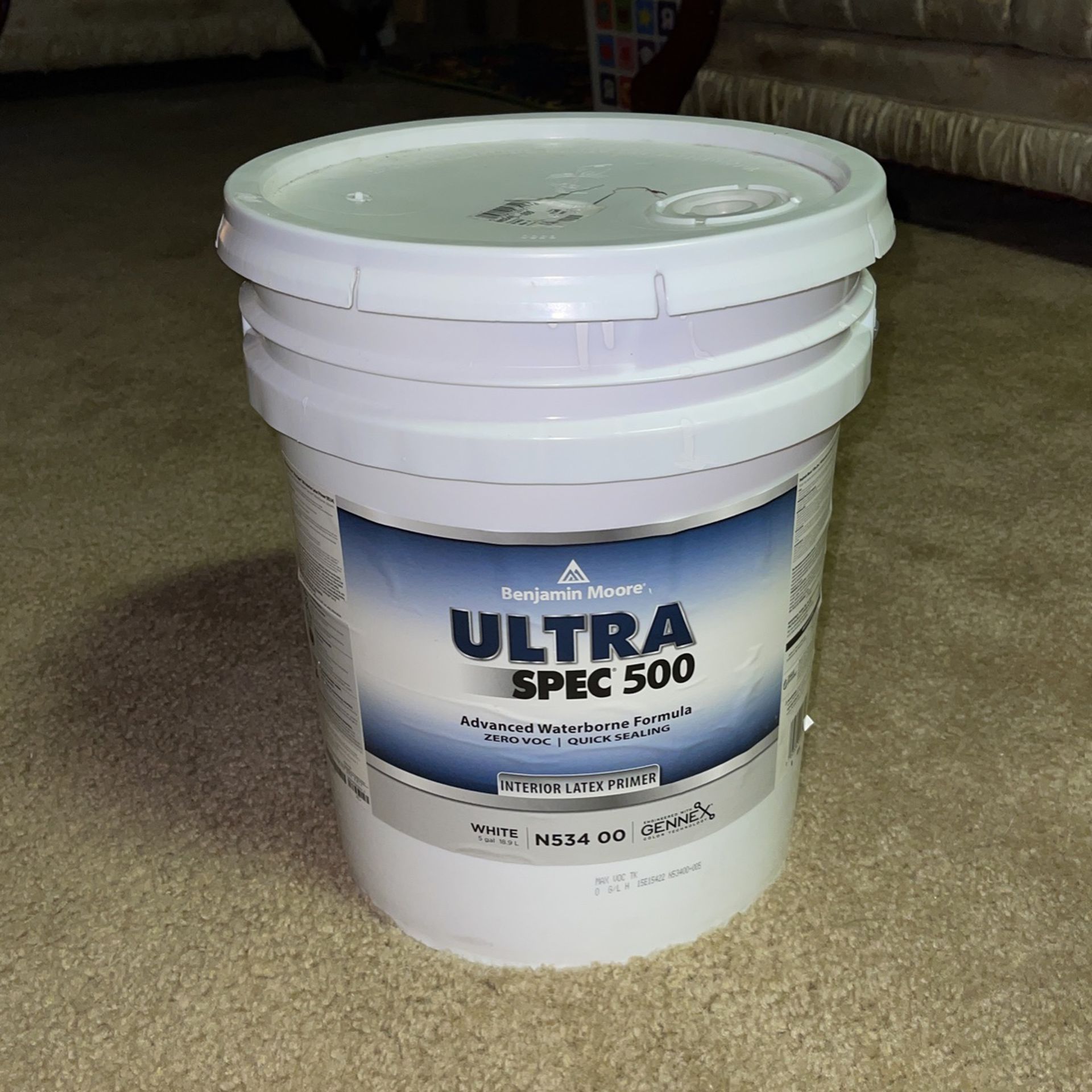 Benjamin Moore Ultra Spec 500 Interior Paint - Eggshell Finish (5 Gallon, White