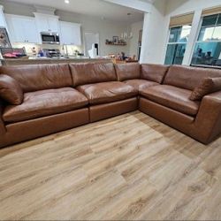New Emilia Real Leather Sectional Sofa
