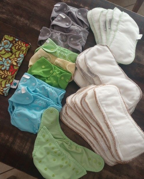 Cloth Diapers, Covers + Wet Bag