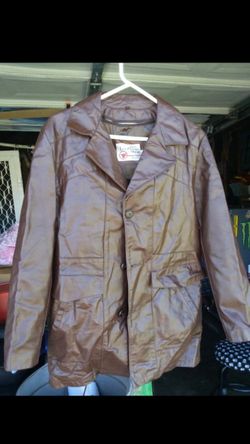 Brown leather jacket - size 40
