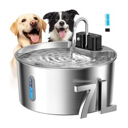 VOLUAS 7L Wireless Dog Water Fountain – 236oz / 1.8 Gal SUS304