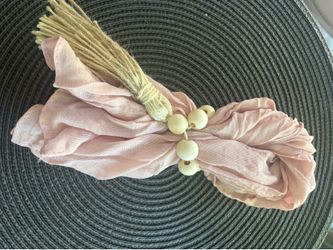 Blush napkins and napkins  rings