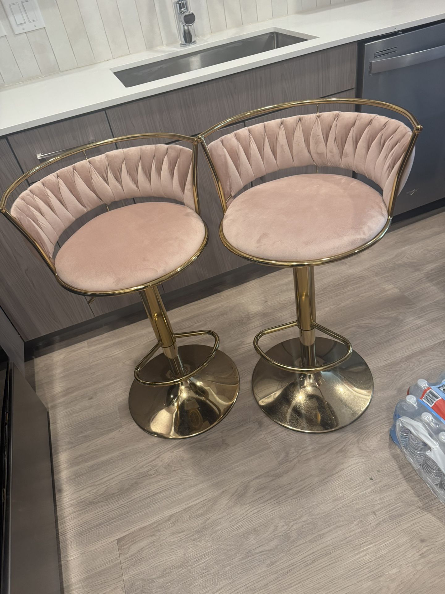 Pink barstool chairs