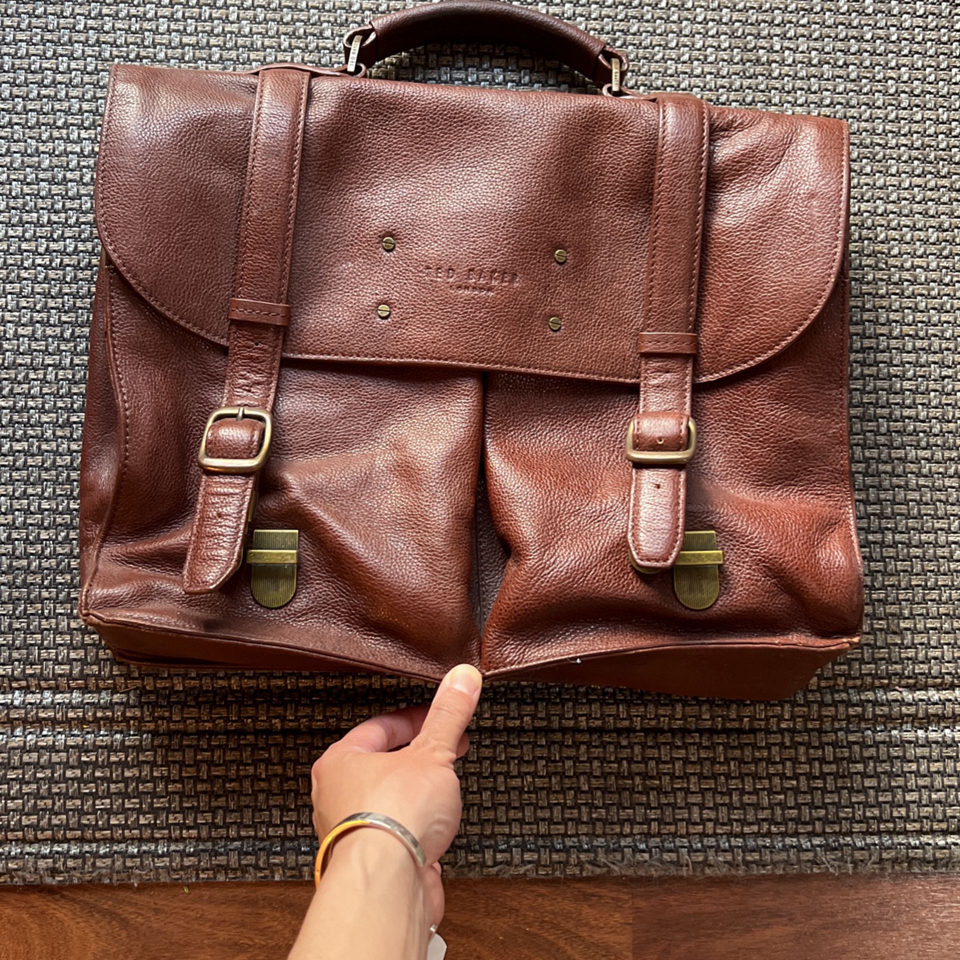 Ted Baker Brown Leather Briefcase 